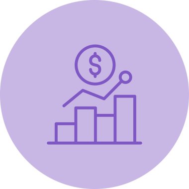 iş grafiği simgesi, basit vektör illüstrasyonu 