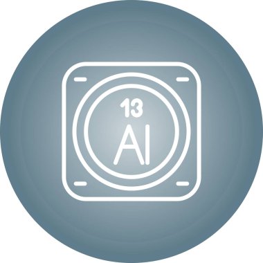 Periyodik tablonun alüminyum kimyasal elementinin web illüstrasyonu