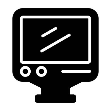 Masaüstü bilgisayar simgesi, vektör illüstrasyonu basit tasarım