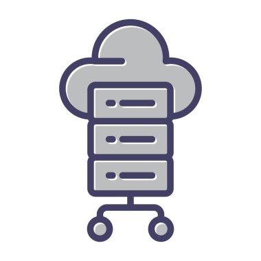 Bulut hesaplama simgesi vektör illüstrasyonu           