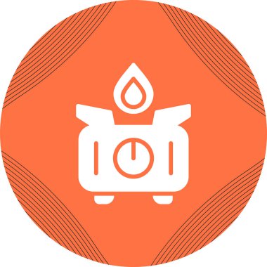 Kamp Soba Hattı Simge Vektörü. Fırın Kampı tabelası. İzole Sembol İllüstrasyonu