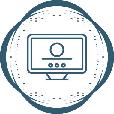 Masaüstü bilgisayar simgesi, vektör illüstrasyonu basit tasarım