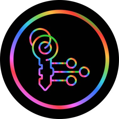 Elektronik anahtar simgesi, siyah renk