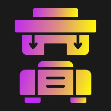 Web tasarımı, bilgi grafikleri ve daha fazlası için Creative Press Machine simgesi çizimi