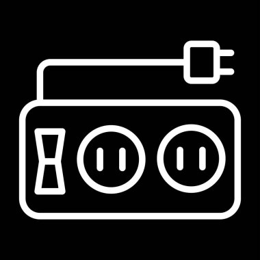 Güç Şeridi simgesi, vektör illüstrasyonu basit tasarım