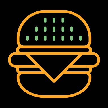 Burger besin simgesinin vektör illüstrasyonu