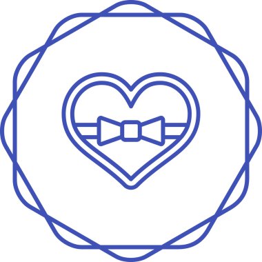 Kalp şeklinde çikolata kutusu ikonu vektör illüstrasyonu 