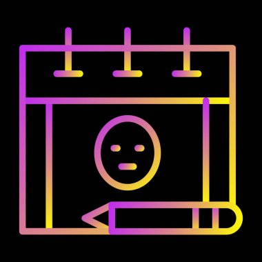 Çizim kitabı Beyaz Arkaplanda İzole Edilmiş Modern Basit Vektör Simgesi 