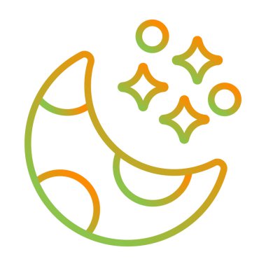 Beyaz arkaplanda ay vektör simgesi, gece simgesi 