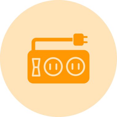 Güç Şeridi simgesi, vektör illüstrasyonu basit tasarım