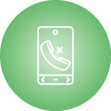 kaçırılan mobil arama simgesi vektör illüstrasyonu