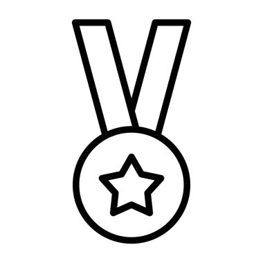 Madalya web simgesi, basit vektör illüstrasyonu