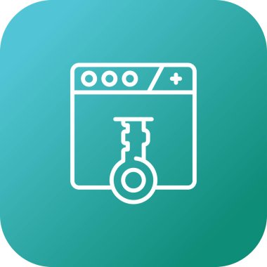 Web Tarayıcı Web simgesi, basit vektör illüstrasyonu