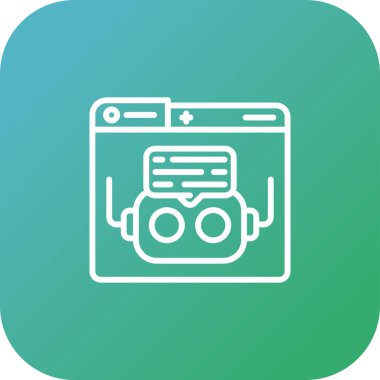 Chatbot düz simgesi, vektör illüstrasyonu 