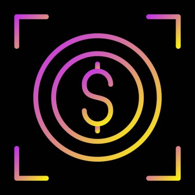 Doları para simgesi, vektör çizim 