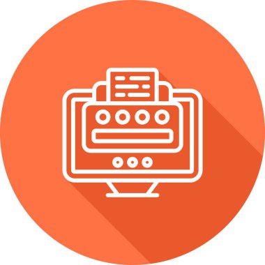 Yazıcı. Web simgesi basit illüstrasyon