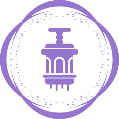 Kamp Feneri Simgesi. Lamba Kampı. Yaşlı Gazyağı Lambası. Retro Gaz Lambası. 