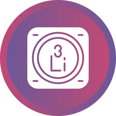 Lityum kimyasal element simgesi vektör illüstrasyonu