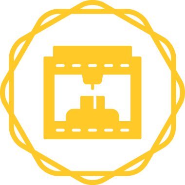 3D baskı simge vektör çizim  