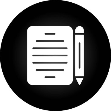 Kalem ve kağıt ağ simgesi, vektör illüstrasyonu 