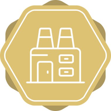 Fabrika Simgesi, Web Tasarımı Düğmesi, Vektör İllüstrasyonu