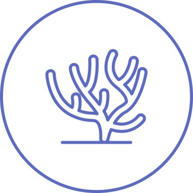 Beyaz arkaplanda izole edilmiş mercan simgesi, deniz polipinin gösterimi 