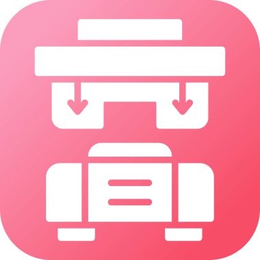 Web tasarımı, bilgi grafikleri ve daha fazlası için Creative Press Machine simgesi çizimi