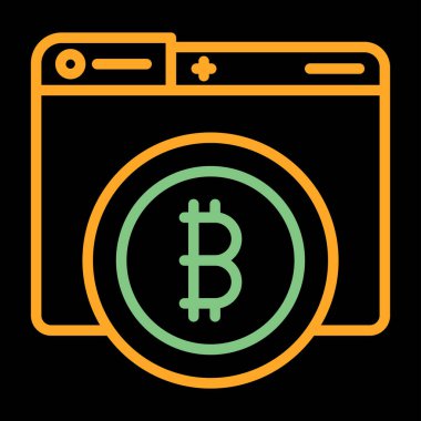 bitcoin. Web simgesi basit illüstrasyon