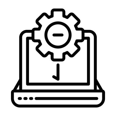 dizüstü bilgisayar simgesi, vektör illüstrasyonu basit tasarım