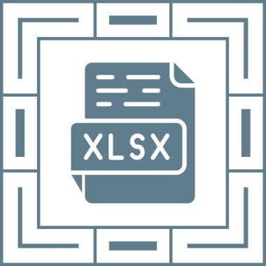 XLSX file icon design, vector illustration