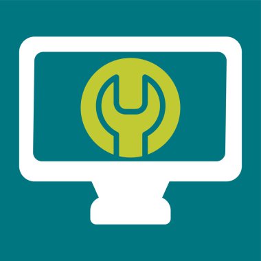 Bilgisayar ekranı simgesini onar. vektör illüstrasyonu