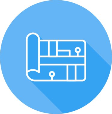 Bir harita simgesinin vektör illüstrasyonu