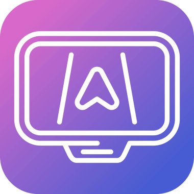 Gps Aygıt Vektör Satırı Simgesi Beyaz Arkaplanda İzole Edildi 