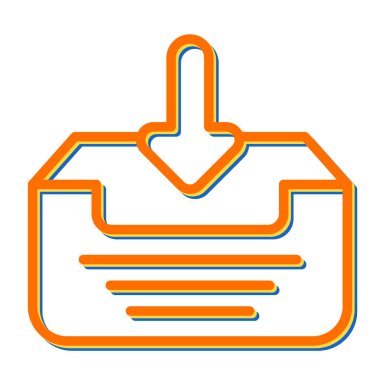 Gelen kutusu web simgesi, basit vektör illüstrasyonu