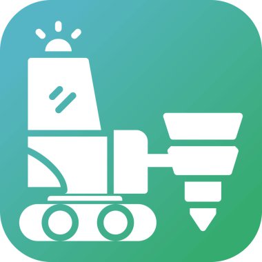 Sondaj Makinesi Vektör Hattı Simgesi Beyaz Arkaplanda İzole Edildi 