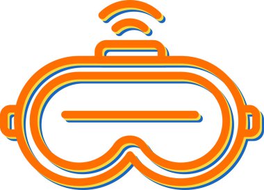 vr kulaklık simgesi, web basit illüstrasyon