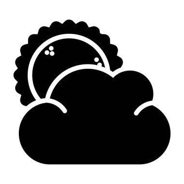 Güneşli hava ikonu, vektör illüstrasyonu basit tasarım