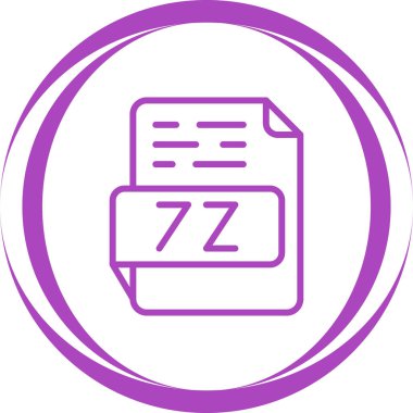 7Z file format icon web simple illustration clipart