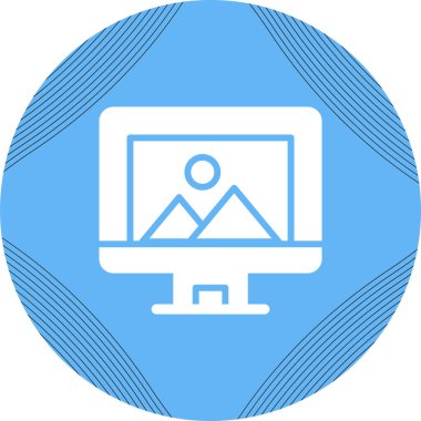 Bilgisayar ekranında illüstrasyon, vektör basit tasarım