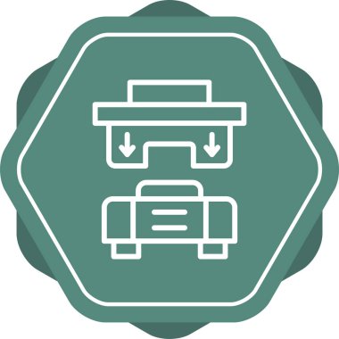 Web tasarımı, bilgi grafikleri ve daha fazlası için Creative Press Machine simgesi çizimi