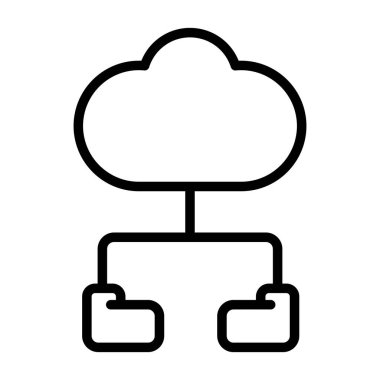 Bulut hesaplama simgesi vektör illüstrasyonu           
