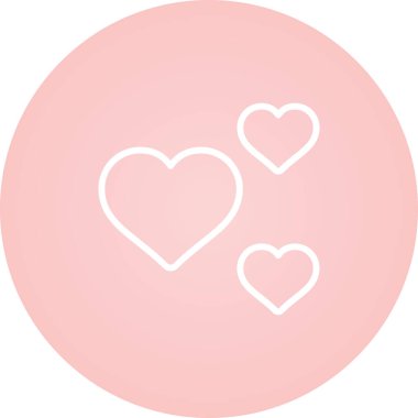 Aşk kalpleri simge çizim vektörü