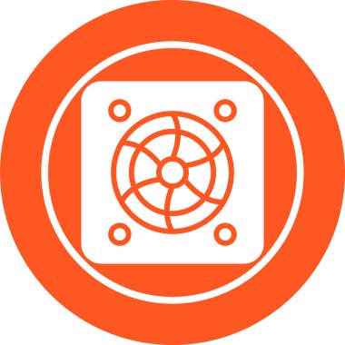 Soğutma hayran simgesi, vektör illüstrasyonu