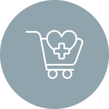 Alışveriş arabası. Web simgesi vektör illüstrasyonu