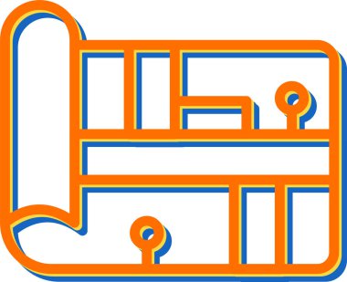 Bir harita simgesinin vektör illüstrasyonu