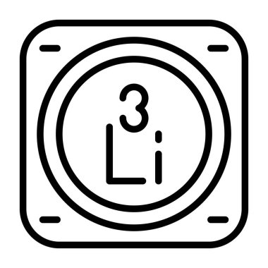 Lityum kimyasal element simgesi vektör illüstrasyonu