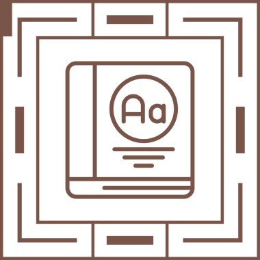 Sözlük web simgesi, basit vektör illüstrasyonu