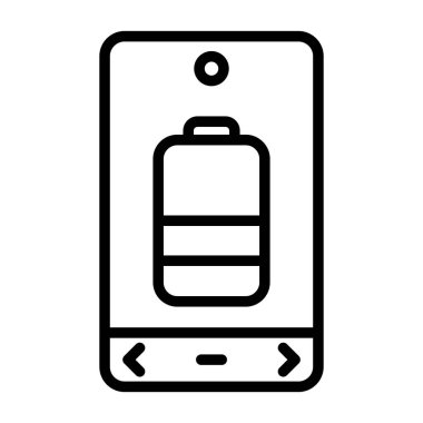 Telefon ekranının pil simgesi, vektör illüstrasyonu basit tasarım