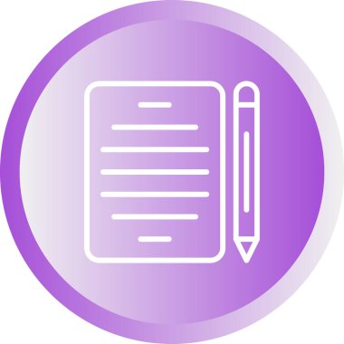 Kalem ve kağıt ağ simgesi, vektör illüstrasyonu 