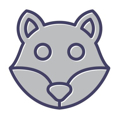 İzole edilmiş arkaplanda tilki simgesi